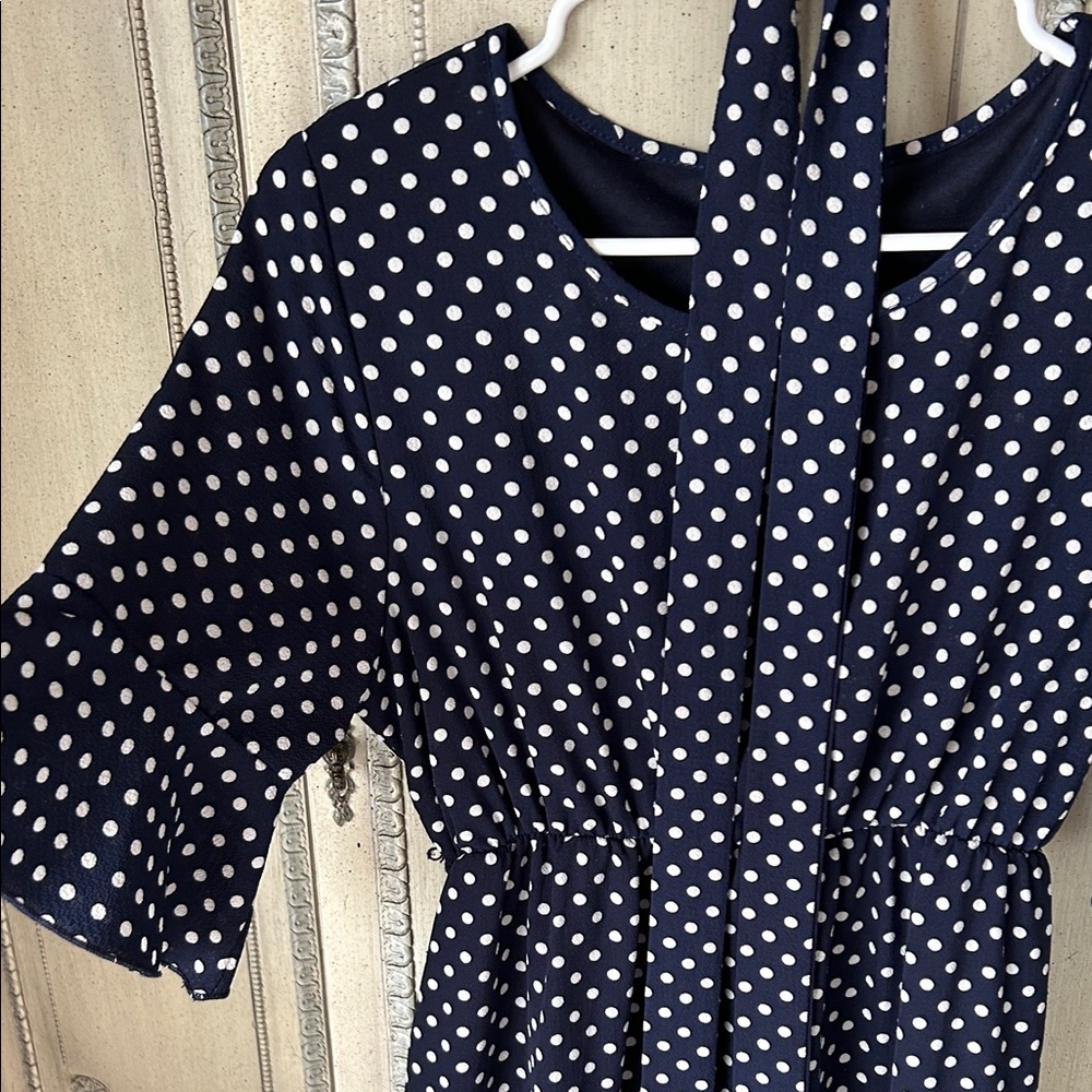 Orange Creek Navy Polka Dot Dress